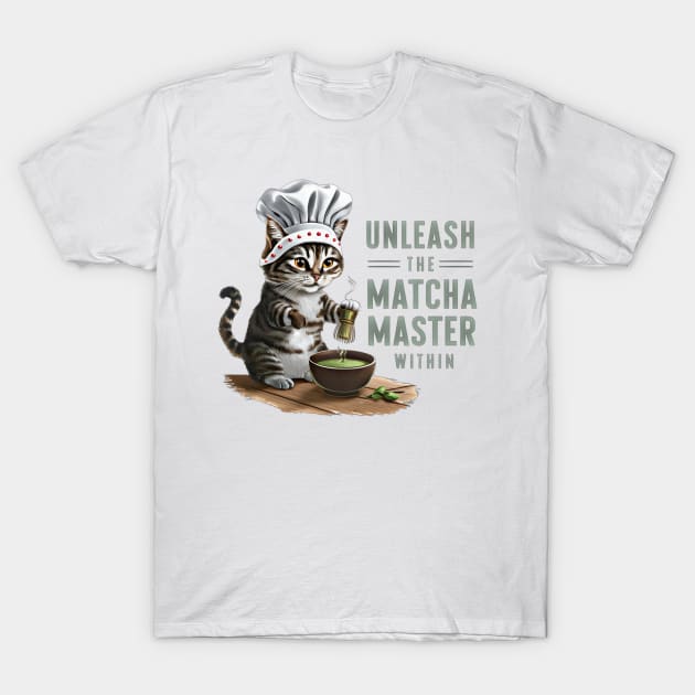 Matcha Master Cat Design: Whisk Your Way to Zen - Japanese-Inspired T-Shirt by WEARWORLD